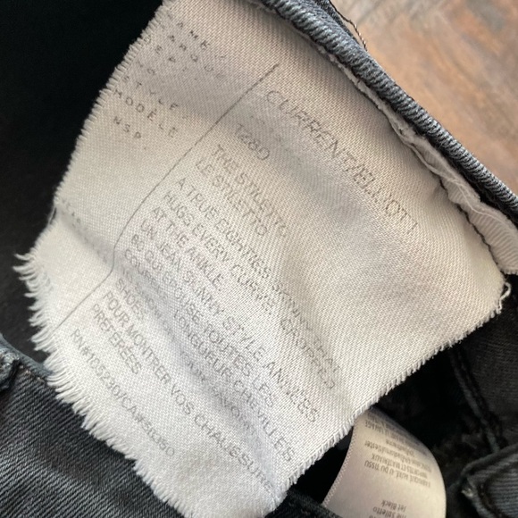 Current Elliott High Waisted Black Dark Wash Stiletto Jeans Jean Denim Size 27 - Picture 5 of 7